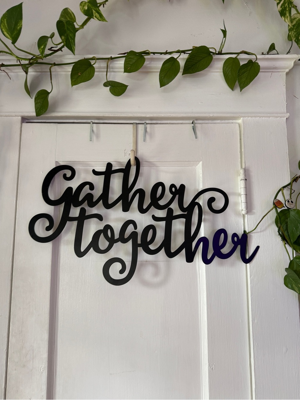 Gather Together Black Wall Sign - Home Wall Decor